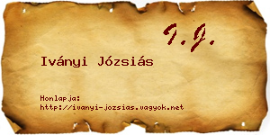 Iványi Józsiás névjegykártya